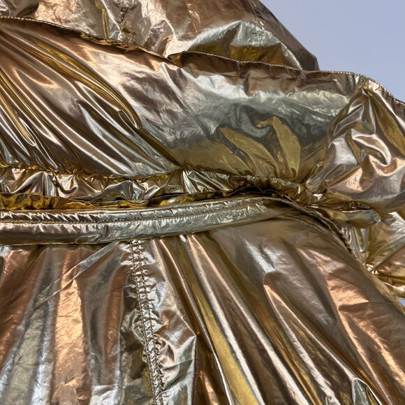 Calvin Klein Gold Metallic Jacket with Detachable Hood - Picture 4 of 11